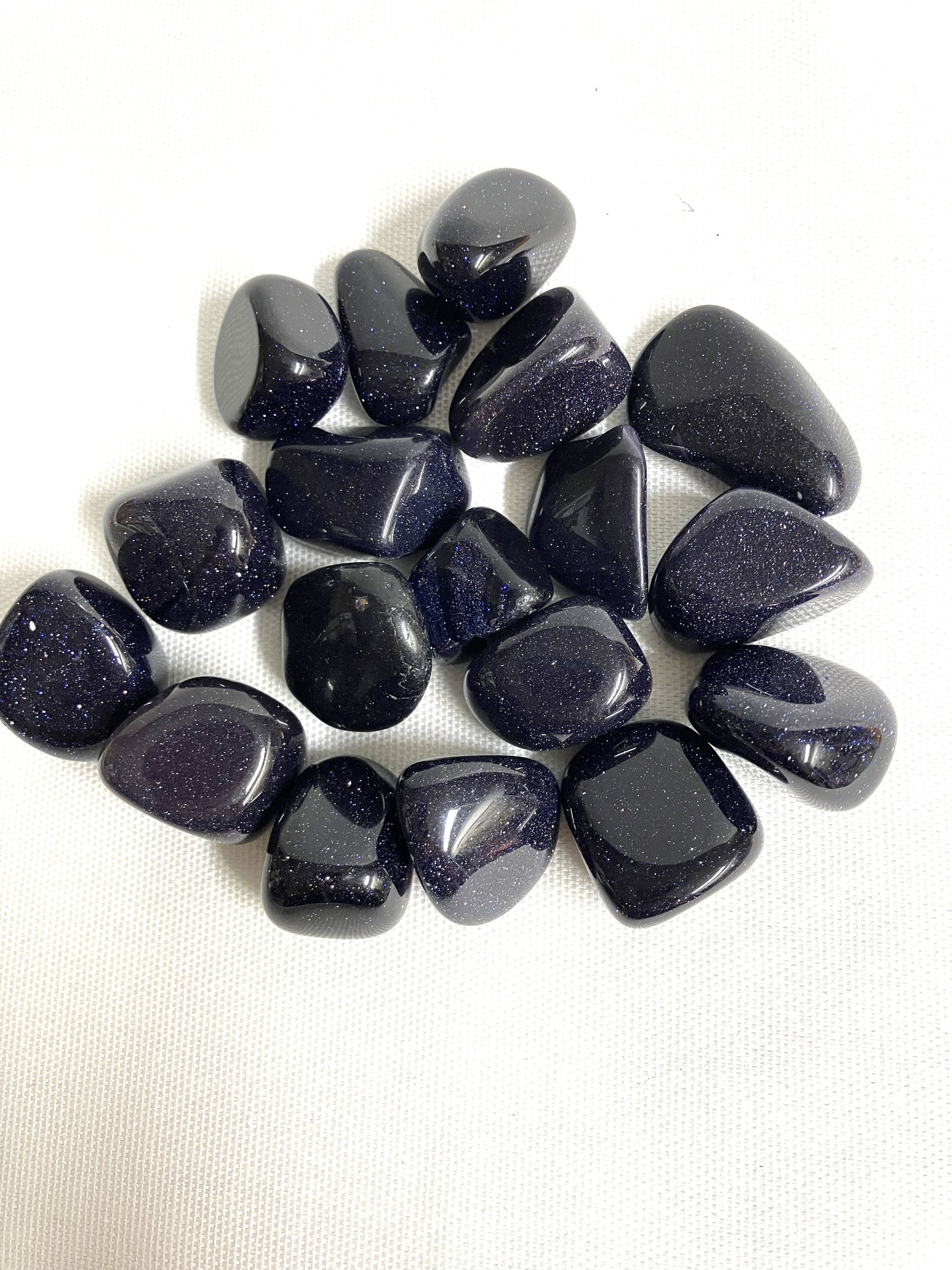 Beautiful Blue Goldstone Crystals on a white background