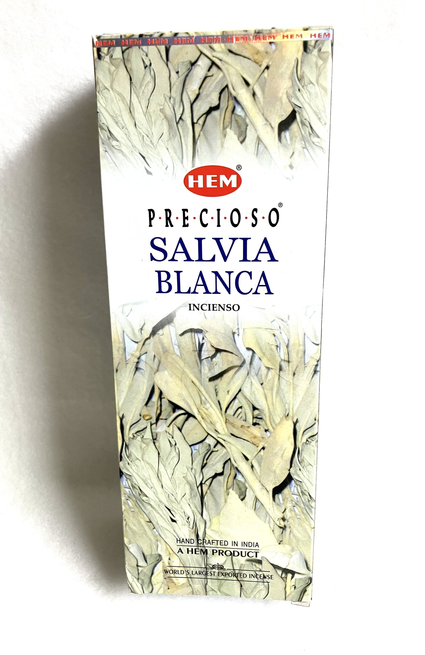 Box of HEM Precioso Salvia Blanca incense with floral design