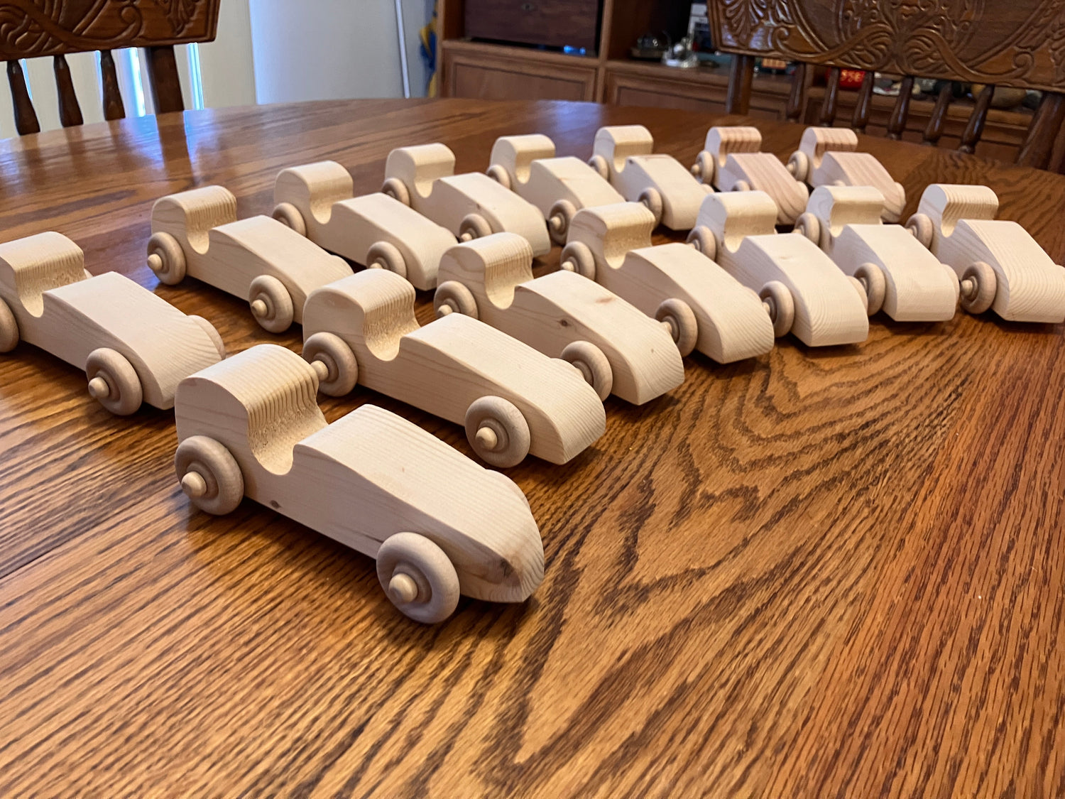 Fleet of hand crafted race cars