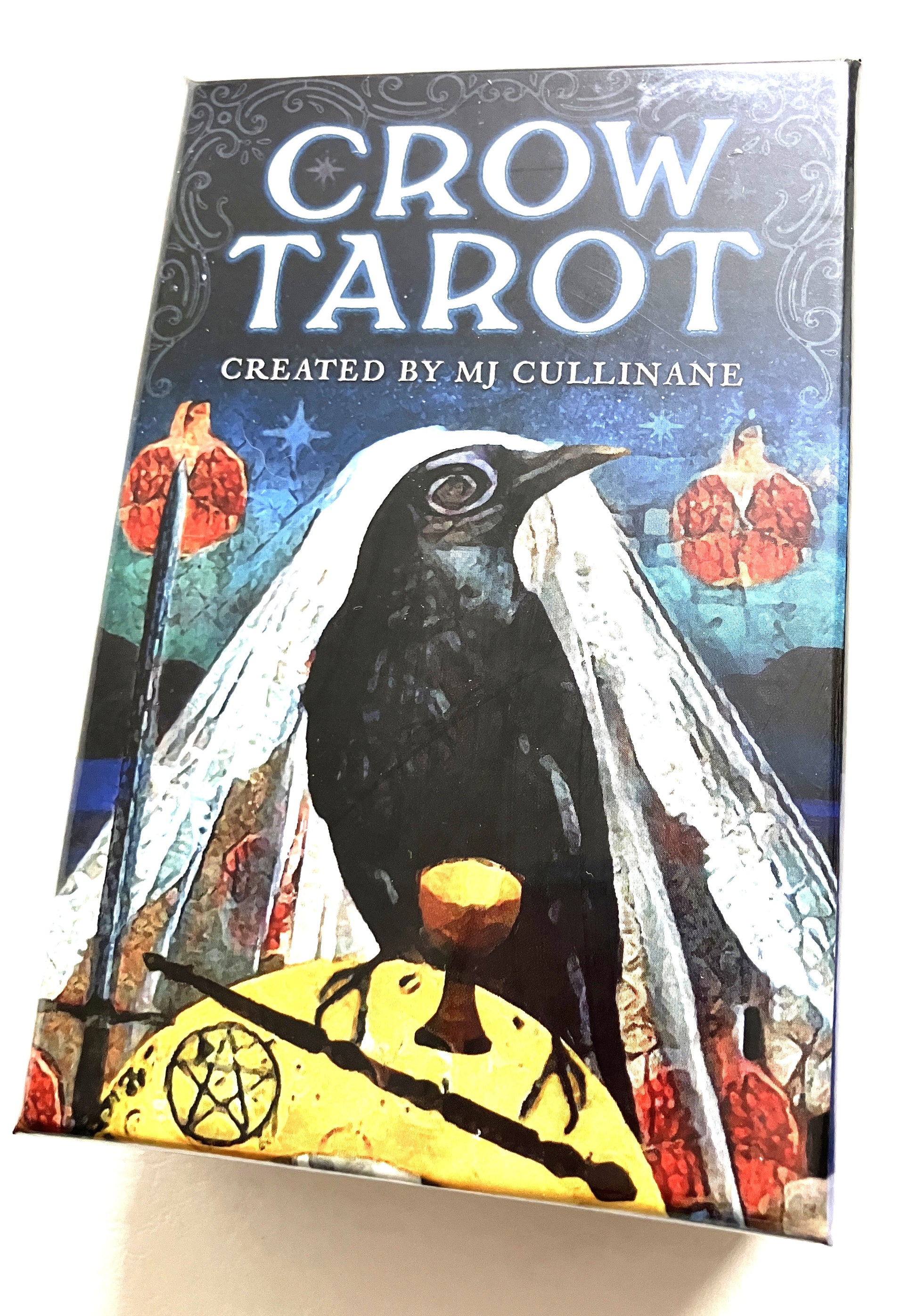 Cover of 'Crow Tarot' by MJ Cullinane featuring a black crow and mystical design.
