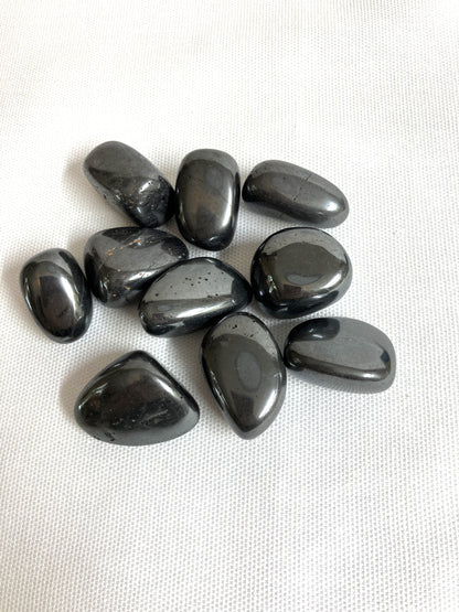 Bottom side of Hematite Crystals on a white background