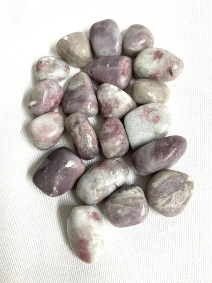 Back view of Pink Tourmaline Crystals on a white background