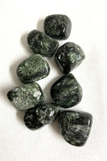 Group of Seraphinite Crystals on a white background