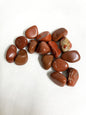Collection of Red Jasper Crystals on a white background
