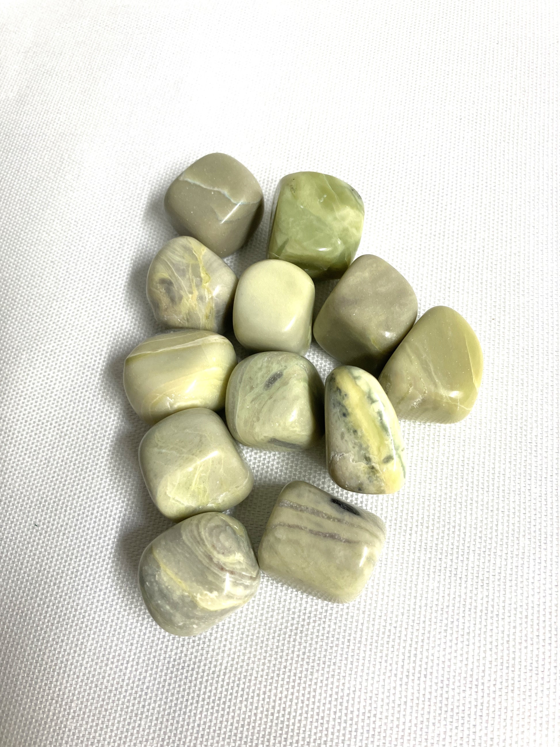 Back view of Infinite Crystals on a white fabric background