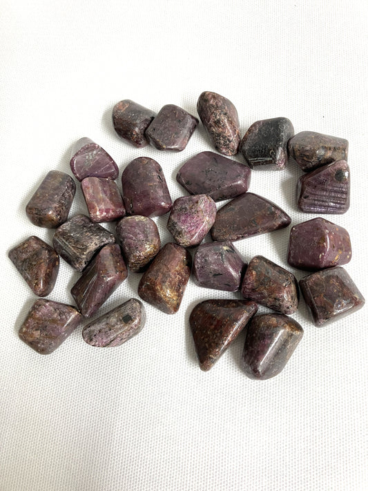 Group of Ruby Crystals on a white background