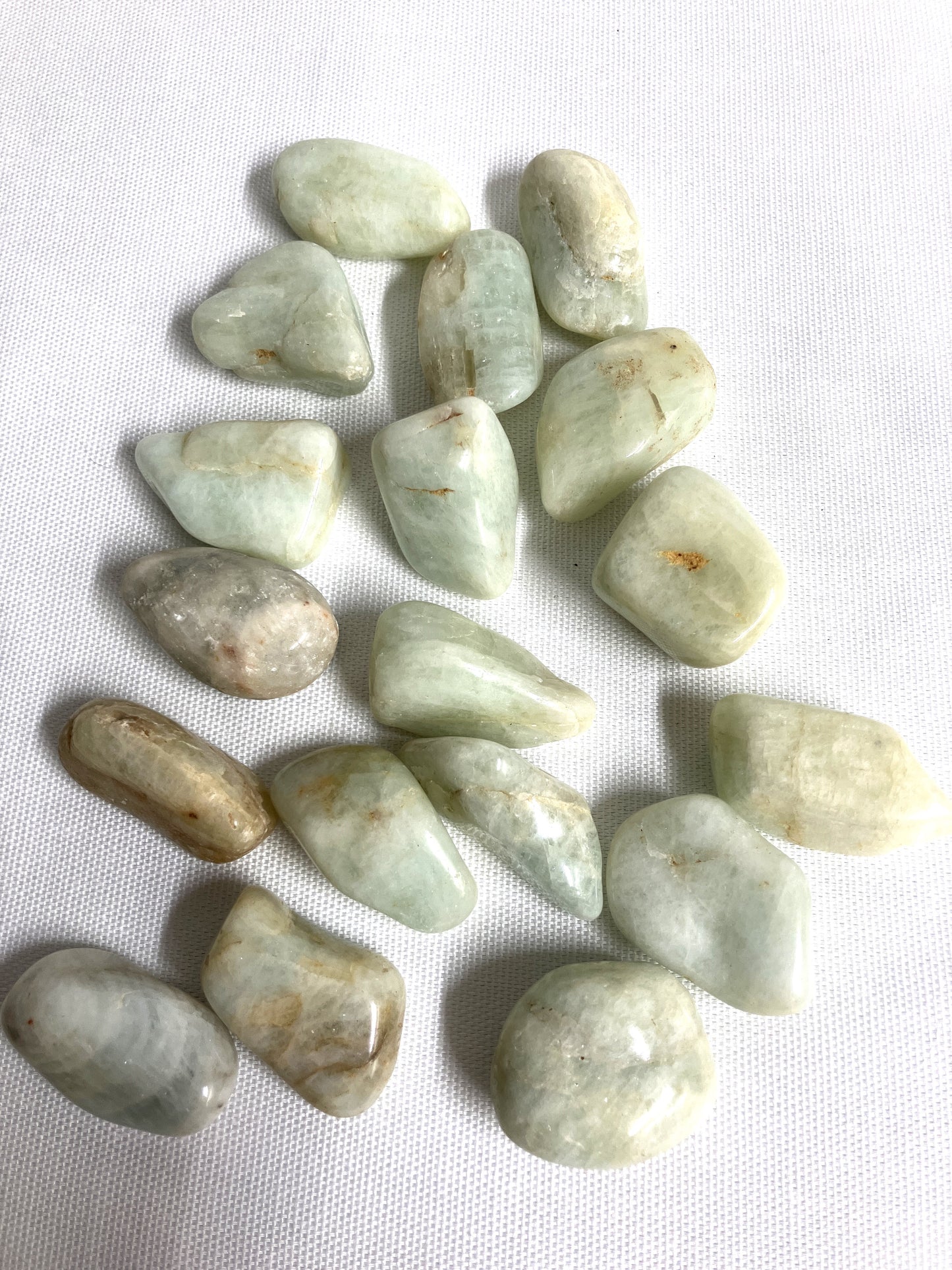Back view of Aquamarine Crystals on a white background