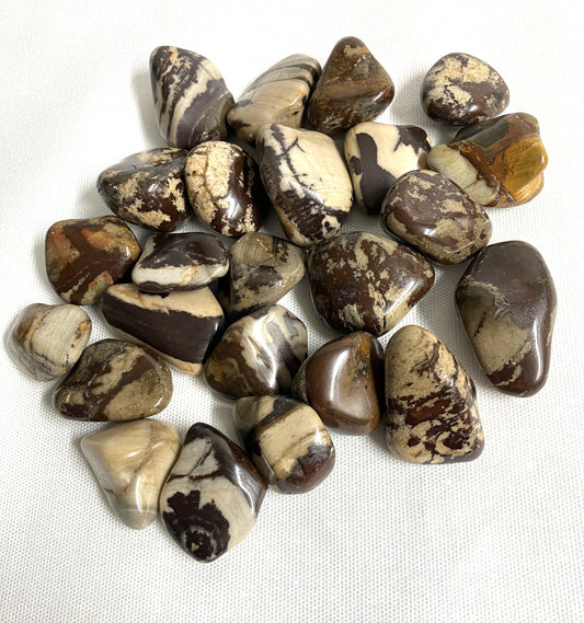 Collection of Nguni Jasper Crystals  on a white background