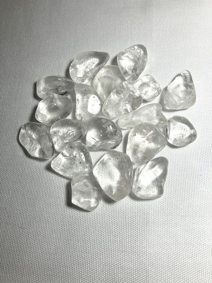 Group of Clear Crystals Quartz on a gray background
