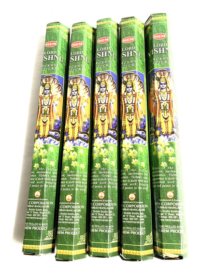 Five packages of Lord Shiva incense sticks on a white background