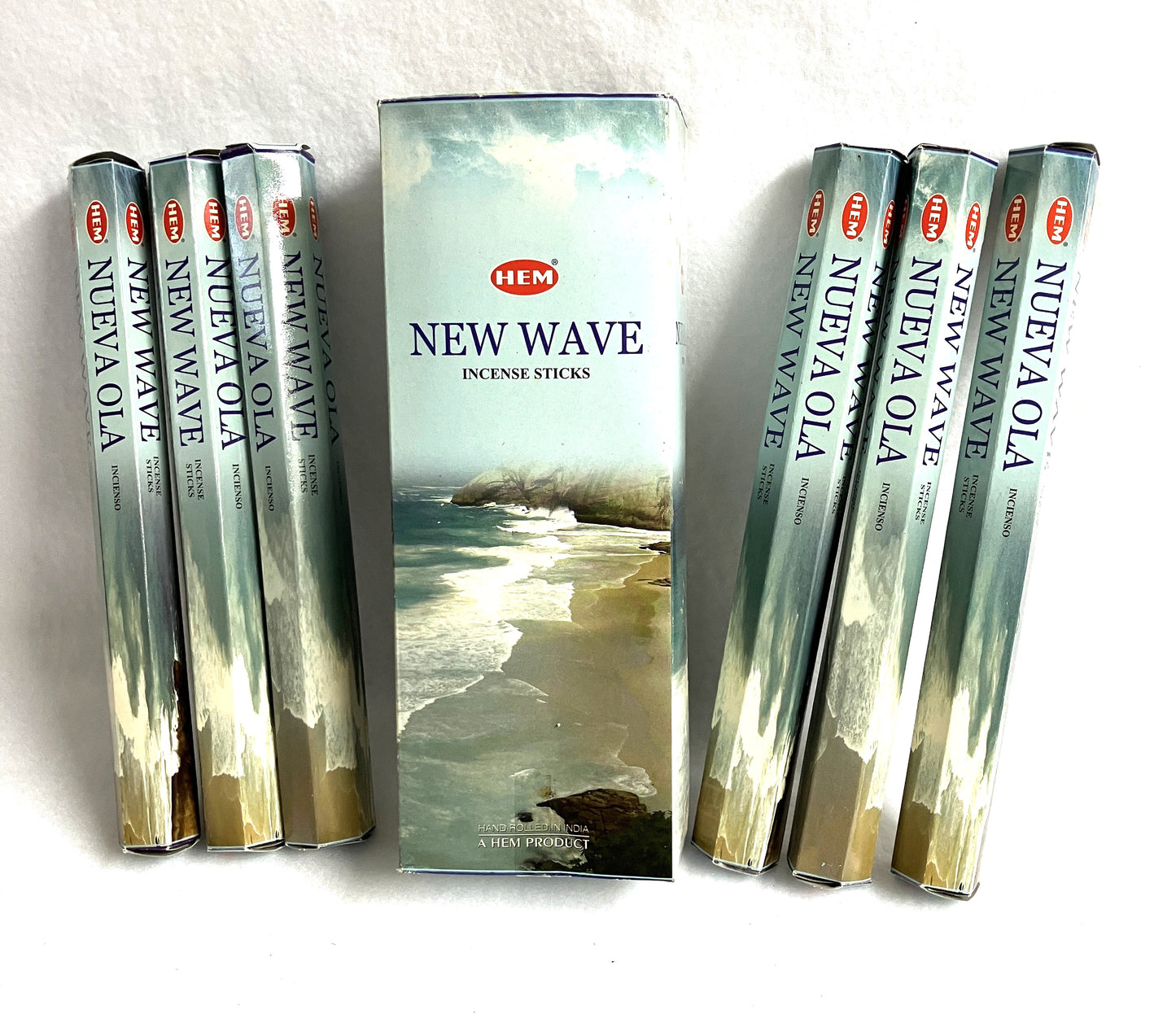 Hem New Wave incense sticks with packaging on a white background
