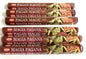 Multiple packages of HEM Pagana Magic and Magia Pagana incense sticks on a white background