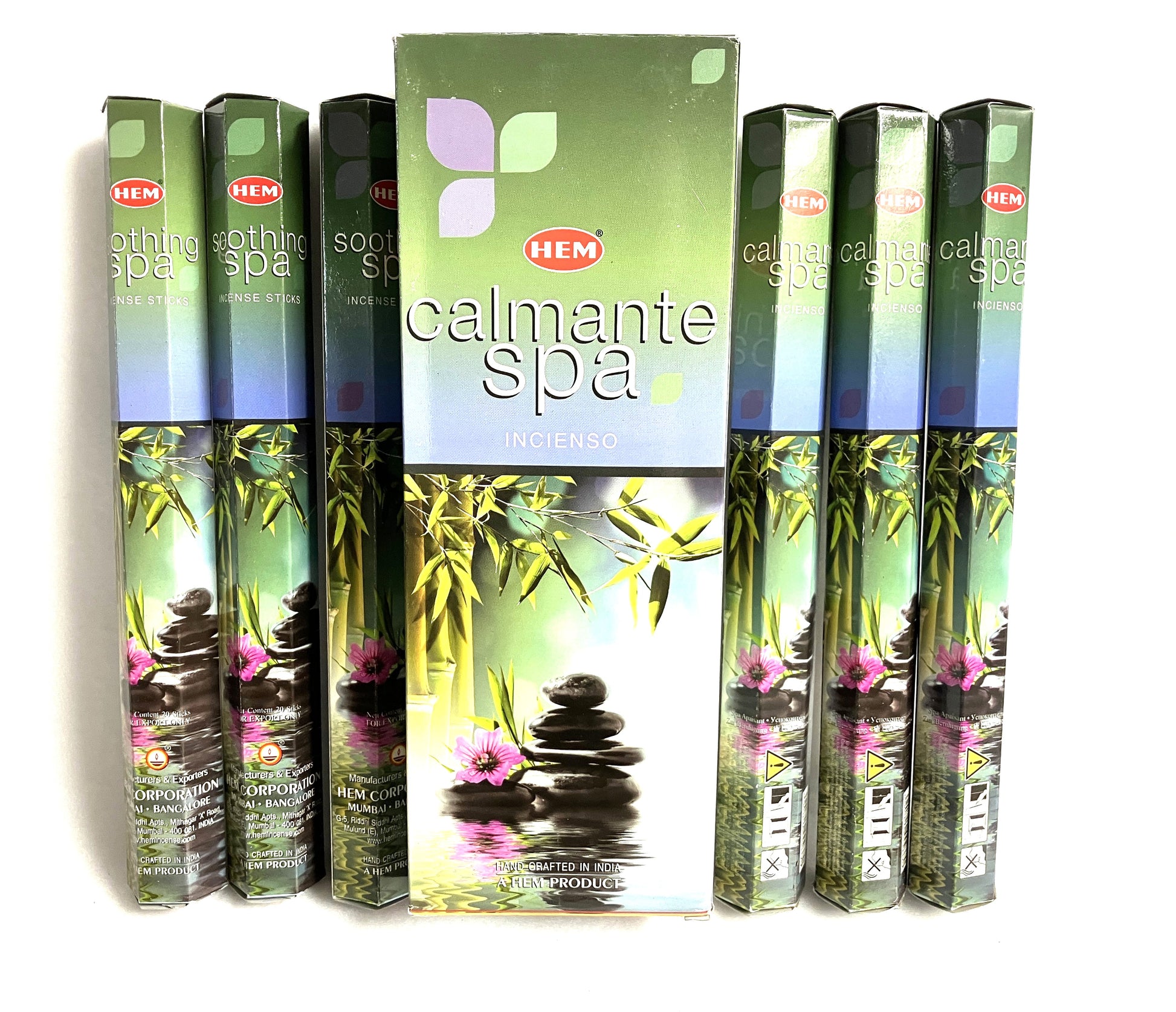 HEM Calmante Spa incense packaging on a white background