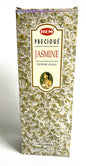 Package of HEM Precious Jasmine incense sticks on a white background