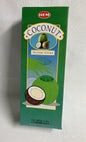 Box of HEM Coconut Incense Sticks on a white background