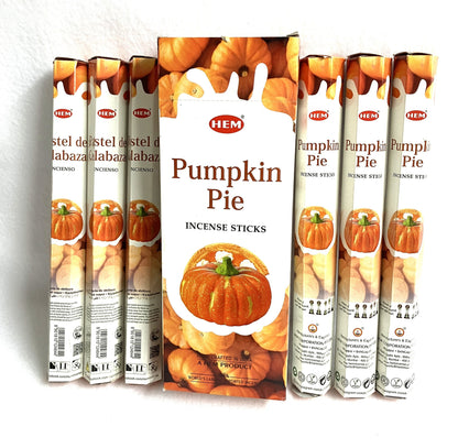 Hem Pumpkin Pie incense sticks packaging on a white background