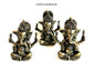 Group of three Lord Ganesha statues front side shown on a white background