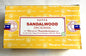 Box of Satya Sandalwood Incense with branding and product details.