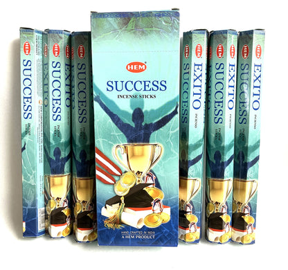 Hem Success Incense Sticks packaging with multiple boxes displayed.