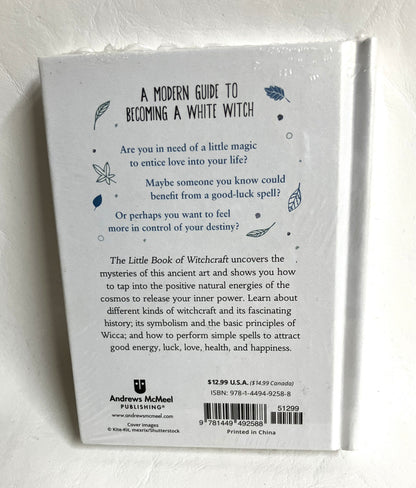 Back cover of The Little Book of Witchcraft - spells and rituals guide

