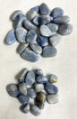 Collection of Blue Quartz Crystals on a white background