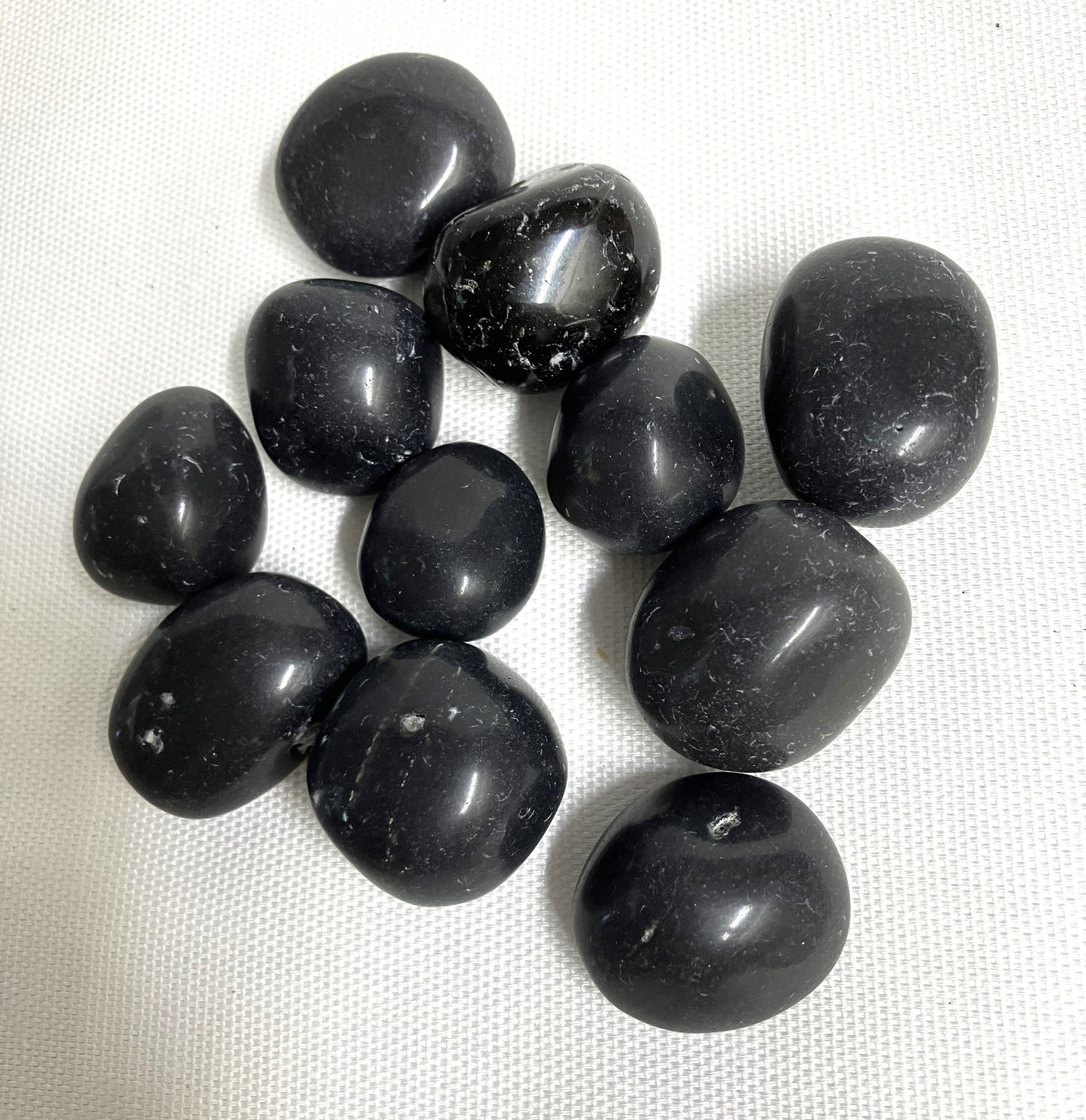A close view of Black Agni Manitite Crystal aka Pearl of Fire showing some detail of the crystals