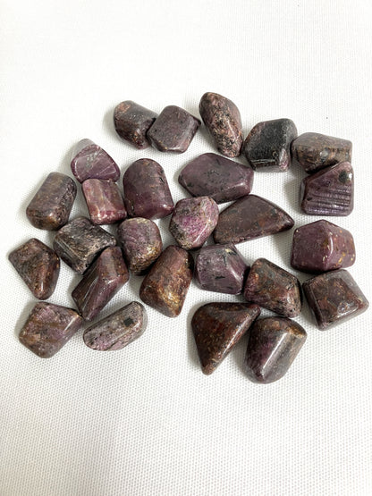 Group of Ruby Crystals on a white background
