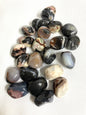 Front view of Black Sardonyx Crystals  on a white background