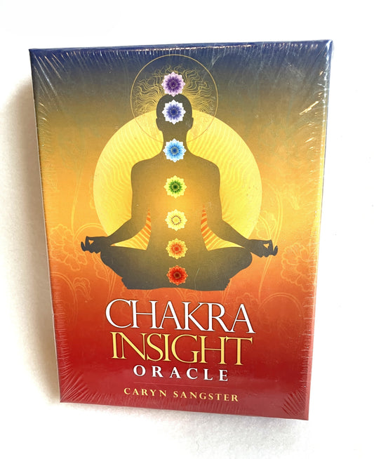 Chakra Insight Oracle card box with a colorful design on a white background