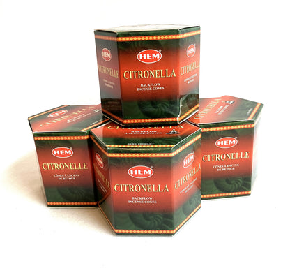 Citronella → "HEM Back Flow Incense Cones – Citronella scent, meditation incense cones | Moonlit Crystals"
