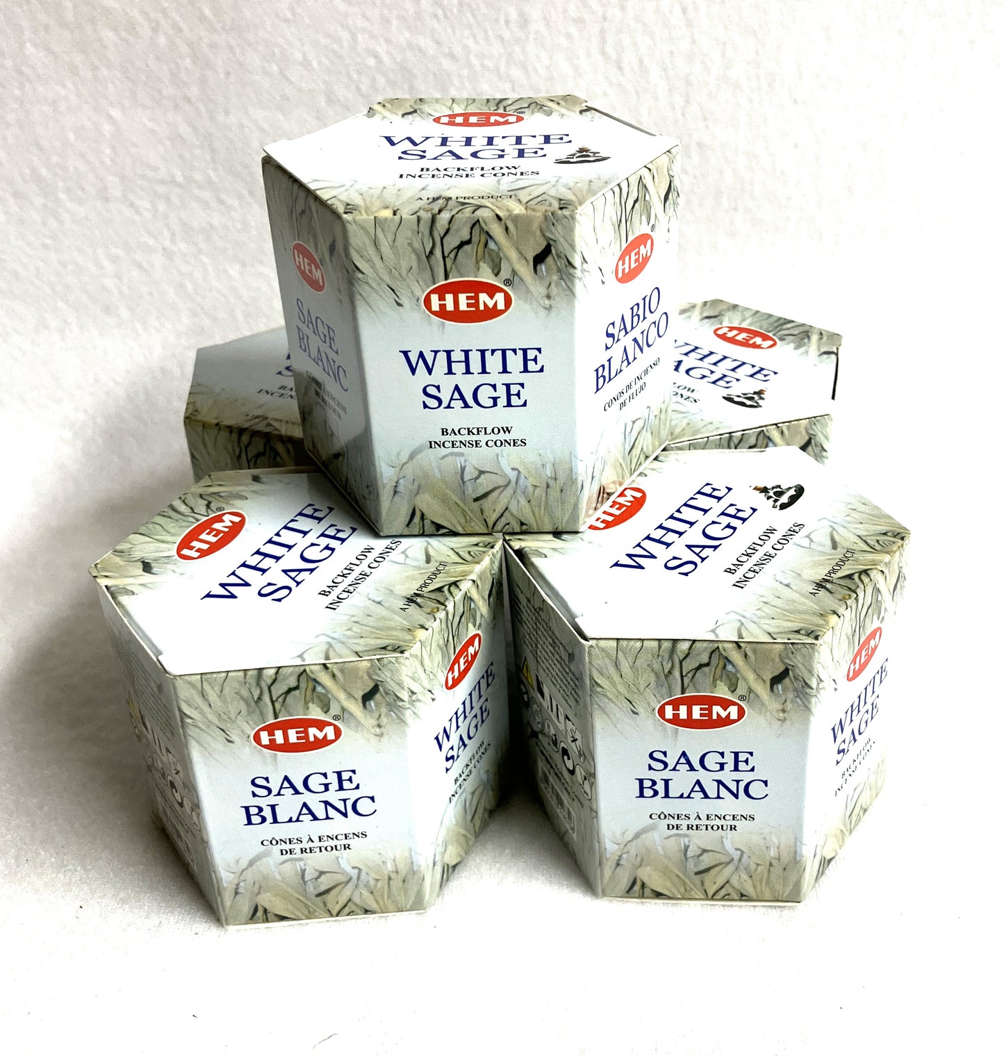 White Sage → "HEM Back Flow Incense Cones – White Sage scent, backflow burner compatible | Moonlit Crystals"
