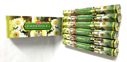 HEM Camomile incense sticks packaging on a white background
