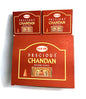 Master carton and Two boxes of HEM Precious Chandan incense cones shown on a white background