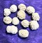 Desert Rose Selenite grouping on a purple background