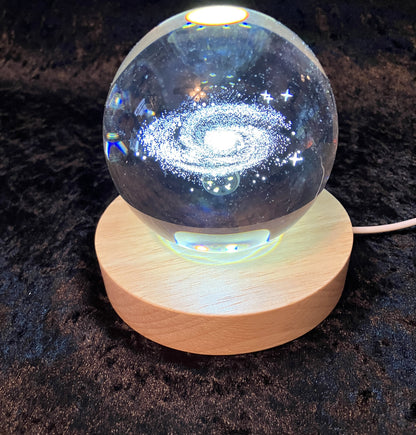 Galaxy Crystal Ball with Light