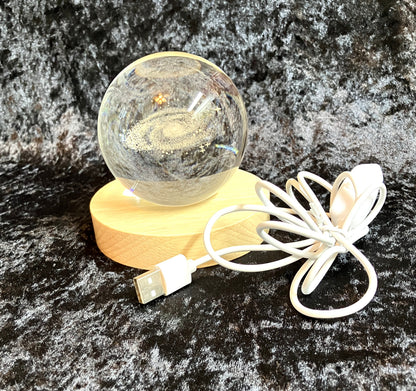 Galaxy Crystal Ball with Light