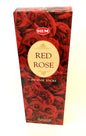 Box of HEM Red Rose incense sticks with red roses on a white background