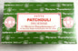 Box of Satya Patchouli Incense with green and white design