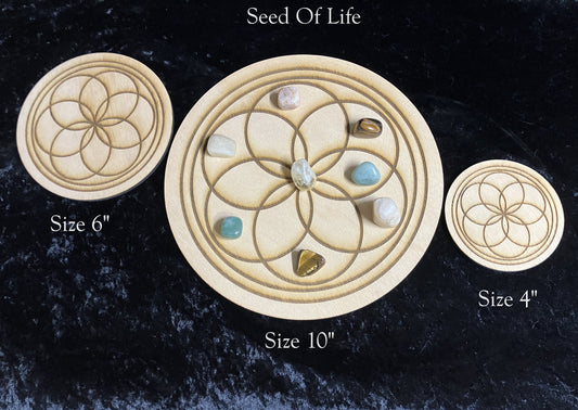 Seed of Life Crystal Grid – Citrine Center with Intention Crystals