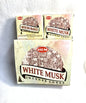 Master carton and two boxes of HEM White Musk incense cones shown on a white background